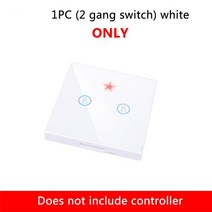 와이파이 모듈 QNCX 433Mhz 무선 벽 터치 스위치 투야 와이파이 송신기 릴레이 인터럽터 모듈 조명 램프 구, 05 white 2 gang