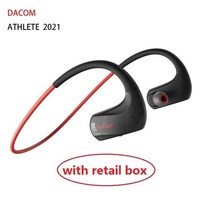 스테레오 블루투스 무선 경량 헤드폰 헤드셋오리지널 Dacom Athlete 블루투스 헤드셋 터치 컨트롤 무선 헤, 02 new red retail box