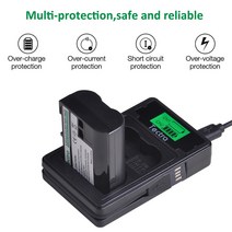 니콘 D500 D7000 1v1 LCD 충전기 배터리 ENEL15, 한개옵션0