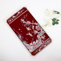 다소반 고급 나전칠기 자개 쟁반 트레이 손잡이형 옻칠 홈카페 식사 답례품 선물, 보자기포장, 와인