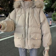 웰론 포켓단추 루즈핏 패딩 점퍼 여자인기자켓