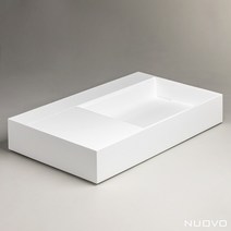 [누오보 NUOVO] NU5032 액상아크릴 무타공 무광 화이트 수납형 우볼 벽걸이 세면기 (800)