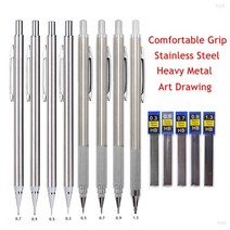 납 리필이 있는 금속 샤프 펜슬 제도 자동 연필 0.3 0.5 0.7 0.9 1.3 2.0mm 2b hb for art supply, 0.9mm 값 세트