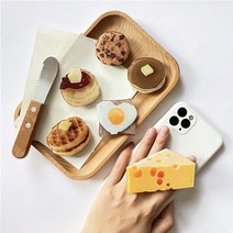 Linkvu 브런치 프린팅 아크릴 폰톡 스마트톡 그립톡 거치대 홀더치즈폰톡 스콘 스마트톡 와플 아이스크림, 브런치폰톡:초코쿠키