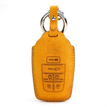 토요타 뉴 시에나 하이브리드 6버튼 스마트키 가죽케이스 키홀더 PT04, 푸에블로 옐로우