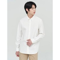 BEAN POLE 슬림 화이트 시어서커 솔리드 셔츠 2364441