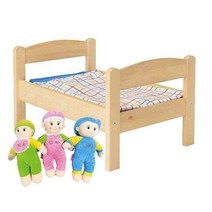 유치원 역할놀이 돌보기인형3 원목침대미니 3살
