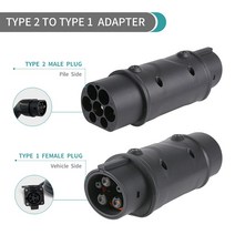 전기 완속 충전기 32a type 2 to type 1 자동차 car ev 충 커넥터, 32a1p gbt에서 유형 2로, 1개