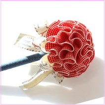 미누아띠 [DIY]KA03 (바느질이 필요없는)카네이션볼펜, 1세트, 잔체크 레드