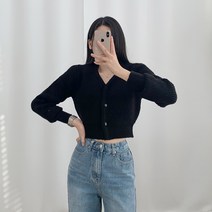 티데일리 여성용 미미 크롭 니트 가디건