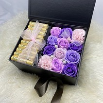 둥둥플라워 비누꽃 용돈박스 플라워박스 용돈봉투 생일꽃선물 결혼기념일선물 부모님선물 생신선물 명절선물 현금선물 장미 카네이션, 머니홀더, 퍼플믹스
