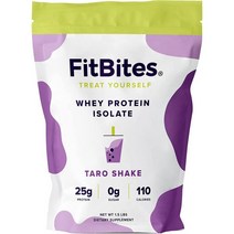 단백질 보충제 FitBites 100% Whey Isolate Protein Powder (Taro Shake) 5.9g BCAAs Gluten Free Zero Sugar, Taro Shake