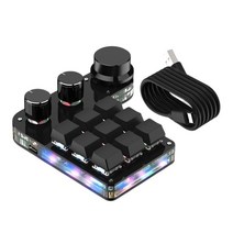 매크로키보드 단축키키보드 매크로 패드 커스텀 USB 사용자 정의 키보드 볼륨 버튼 노브 프로그래밍 매크로, 한개옵션2, 01 -A, 한개옵션1