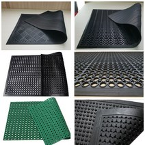 고무매트 업소용 산업용 식당 주방 미끄럼방지매트 모음, 원형매트, 60X90, 녹색