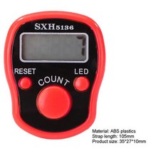 mini finger counter lcd electric digital display with light tally counter 스티치 마커 바느질 뜨개질 직조 부처 기도 축구, 1-빨간색
