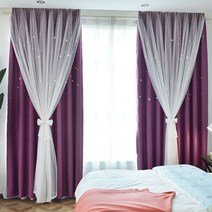 차광 커튼 펀칭 별 침실 걸이형