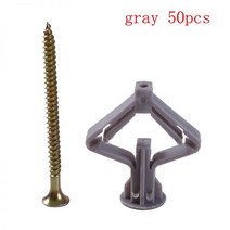 석고 토우 앙카 50 100Pcs 나사와 확장 마른 벽 나온 앵커 키트 자기 드릴링 홈 나일론 플라스틱 보드 특별 한 피어싱 143740, white 100pc no screw