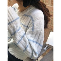 진심샵 jinsim shop 로앤 단가라 스트라이프 면니트