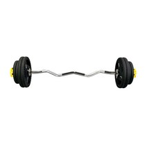 헬스프라자 중량컬바세트 이지바 우레탄 중량원판 바벨컬 38kg 세트, 락조마구리 화이트+추가 중량원판 10kg*2개