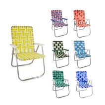 USA 론체어 클래식 의자 야외 테라스 피크닉 캠핑 접이식 의자, Yellow and White Stripe