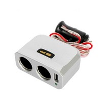 2구 스마트폰 충전 USB 차량용 멀티소켓 편의용품 어댑터 하이패스, 실버