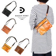 사코슈 클러치 백 2 Way 가방 남성 스퀘어 얇은 마치 슬림 히메지 가죽 풀 크롬 가죽 BAGGY PORT 버기 포트 미니 숄더백 여성 컴팩트 가죽 일본제 유니섹스 남성용 여성용 남녀 겸용 내일 락 대응 가능