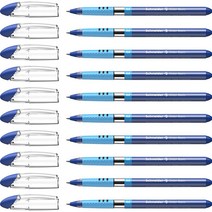 Schneider Slider Basic M (미디엄) 볼펜 1.0mm 투명 배럴 블루 잉크 펜 10개 박스 (151103) 3900260112, 10 Count (Pack of 1)_Blue, Blue