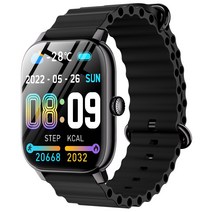 와피크 통화가능 블루투스 스마트워치 P7S 2023 최신 한글판 1.91인치 대화면 수영가능 운동시계 만보기 심박수 혈압등 축정가능 KC인증, 블랙 (블랙 분체+블랙 스트랩 )