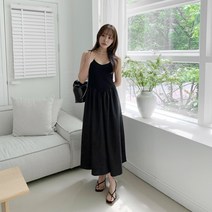 리엘라 셀올렉 밴딩 끈나시 롱 원피스