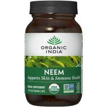 Organic India Neem 오가닉 인디아 님나무 피부 면역지원 베지캡슐 90정, 1개