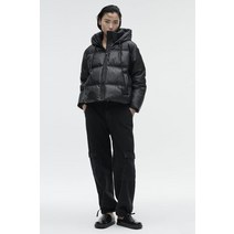 독일 자라 ZARA 쇼트 인조 가죽 패딩 재킷 - 블랙 101576