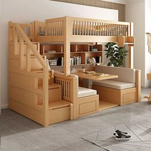 벙커 침대 2층침대 1층 테이블 의자 에서 침대로 변경, 1500mmx2000mm/책장/ 테이블로 변신