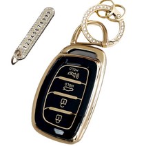 루루형제 현대 자동차 그랜저HG / 싼타페DM / 제네시스DH / 맥스크루즈 / 아슬란 / 신형에쿠스 키케이스 4버튼 트렁크 + 번호 키링, 키케이스+번호키링, AH-04, 다크블랙