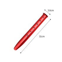 에어텐트12 Inch Tent Stakes Aluminum Alloy Heavy Duty Camping Pegs Beach Garden Canopy Windproof Gro, 01 Red