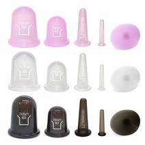 마사지컵(2PCS세트) - 컵핑테라피 얼굴마사지 리프팅 mts 셀프 부항 브이라인 셀룰라이트 이중턱 턱살빼는법, 블랙, 2개