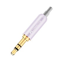 알루미늄 잭 . 이어폰 플러그 테일 플러그 클램프 포함 . 극 스테레오 남성 플러그 금도금 와이어 커넥터, 실버 크리스탈 테일