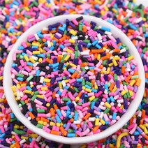 DIY 공예용품 장식품 폼폼 리본 다채로운 믹스 원통형 폴리머 클레이 조각 점액 충전 점토 용 스프링클 DIY, 02 02pkyebuba_01 10g