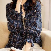 디애이치 파이지 소매셔링 체크 코튼 셔츠