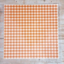 오렌지 체크 샌드위치 유산지 250장 코팅 왁스페이퍼 포장지 주홍, 오렌지 체크 30 x 30cm