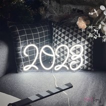 네온간판 LED 네온 사인 벽걸이 방 장식 2023 숫자 조명 재미있는 홈 스토어 게임방 벽 선물, 02 40X20 CM_11 red