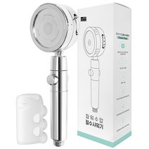 듀오솔루션 3단계 파워 수압상승 자유회전 절수 샤워기 + 샤워기 홀더, 1개