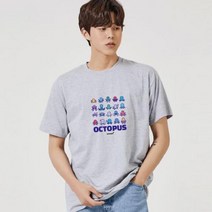 키밍 문어 바다생물 그래픽 캐쥬얼 반팔티