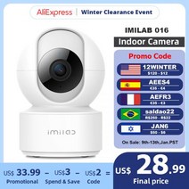 홈캠 가정용cctv 베이비캠 펫캠IMILAB-글로벌 버전 016 IP 카메라 베이비 모니터 스마트 Mi 홈 앱 360 ° 1080P HD WiFi 보안 카메라 CCTV 감시 카, Only Camera_CHINA | EU 플러그
