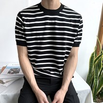 여름 린넨 루즈핏 스트라이프 반팔 니트 6컬러