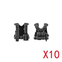 중국레고 밀리터리 ww2 군사 빌딩 블록 육군 군인 미니 피규어 선물 액세서리 독일 조끼 moc 장비 벽돌 장난감, d-d-black-10pcs
