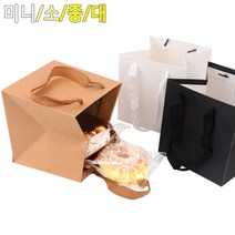 정사각 크라프트 쇼핑백 도시락쇼핑백 5개 쇼핑가방, 크라프트 - 미니