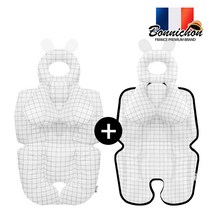 보니숑 사계절 유모차라이너+유모차쿨시트 여름 카시트쿨매트 신생아 목베개, 라이너-누보하트+슬림시트-앤시크