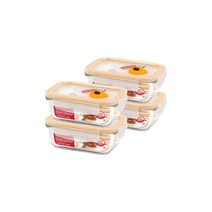 [본사] 락앤락 오븐글라스 유로스팀홀 직사각 380ml(LLG422T) 4P, 없음