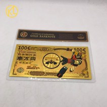 지폐모형 동전모형 모형동전지폐 1pc ufo 로봇 grendizer goldorak anime 100 eur 기념 gold banknote gold bill note with, 주황색