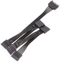 견고한 Molex-15 핀 SATA 1 ~ 5 15 하드 드라이브 전원 공급 장치 분배기 케이블 코드 DIY PC 서버 어댑터, 한개옵션0